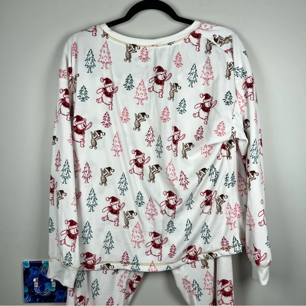 Disney Winnie the Pooh Women's Soft Christmas Top Pants Pajama Set 2-Piece Large - Picture 9 of 13